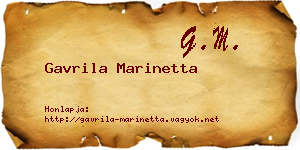 Gavrila Marinetta névjegykártya